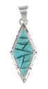 Turquoise Southwestern Jewelry Authentic Sterling Silver Pendant AX95327